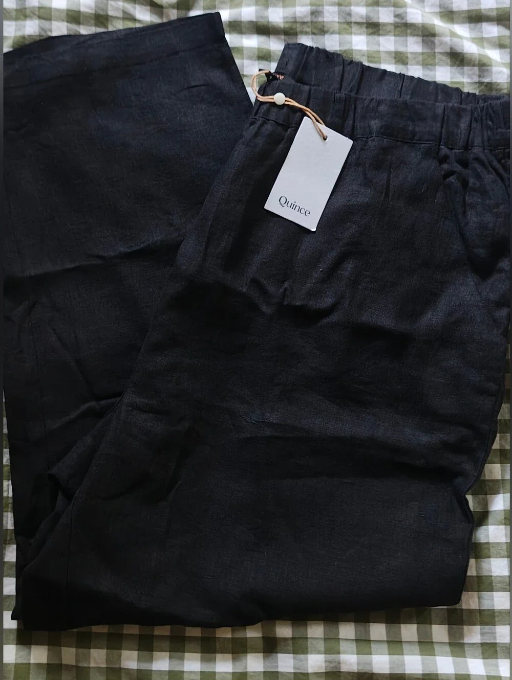 Quince Women's 100% European Linen Pants-Black XL